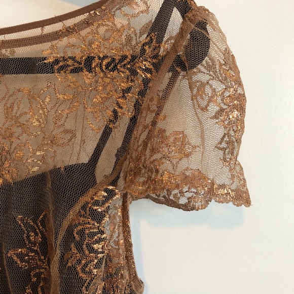 Moulinette Soeurs Honeyed Lace Copper Dress - Picture 3 of 3